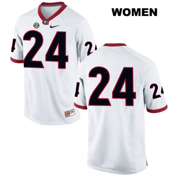 Georgia Bulldogs Women's Dominick Sanders #24 NCAA No Name Authentic White Nike Stitched College Football Jersey SRP3056KX